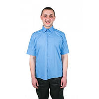 0155 Рубашка голубая с коротким рукавом 39р