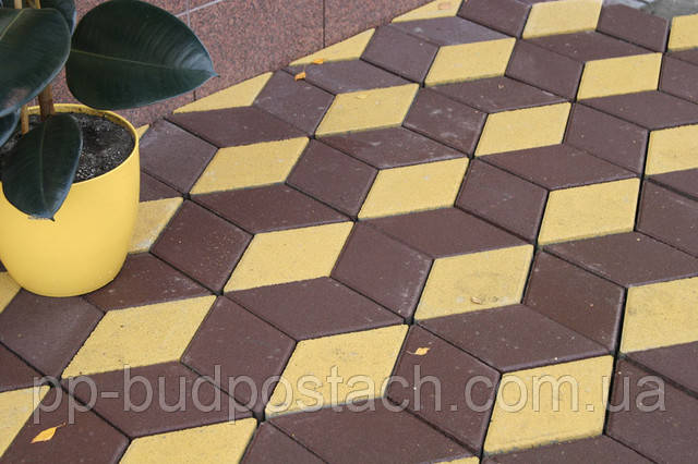 Тротуарна плитка Ромб Золотий мандарин асортимент