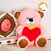 Плюшевий ведмедик Томмі із серцем, 70 см, рожевий, фото 4
