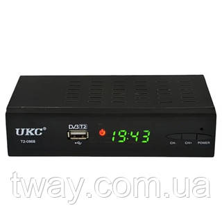 Тюнер цифровой DVB-T2 с поддержкой WiFi адаптера UKC T2-0968 Черный
