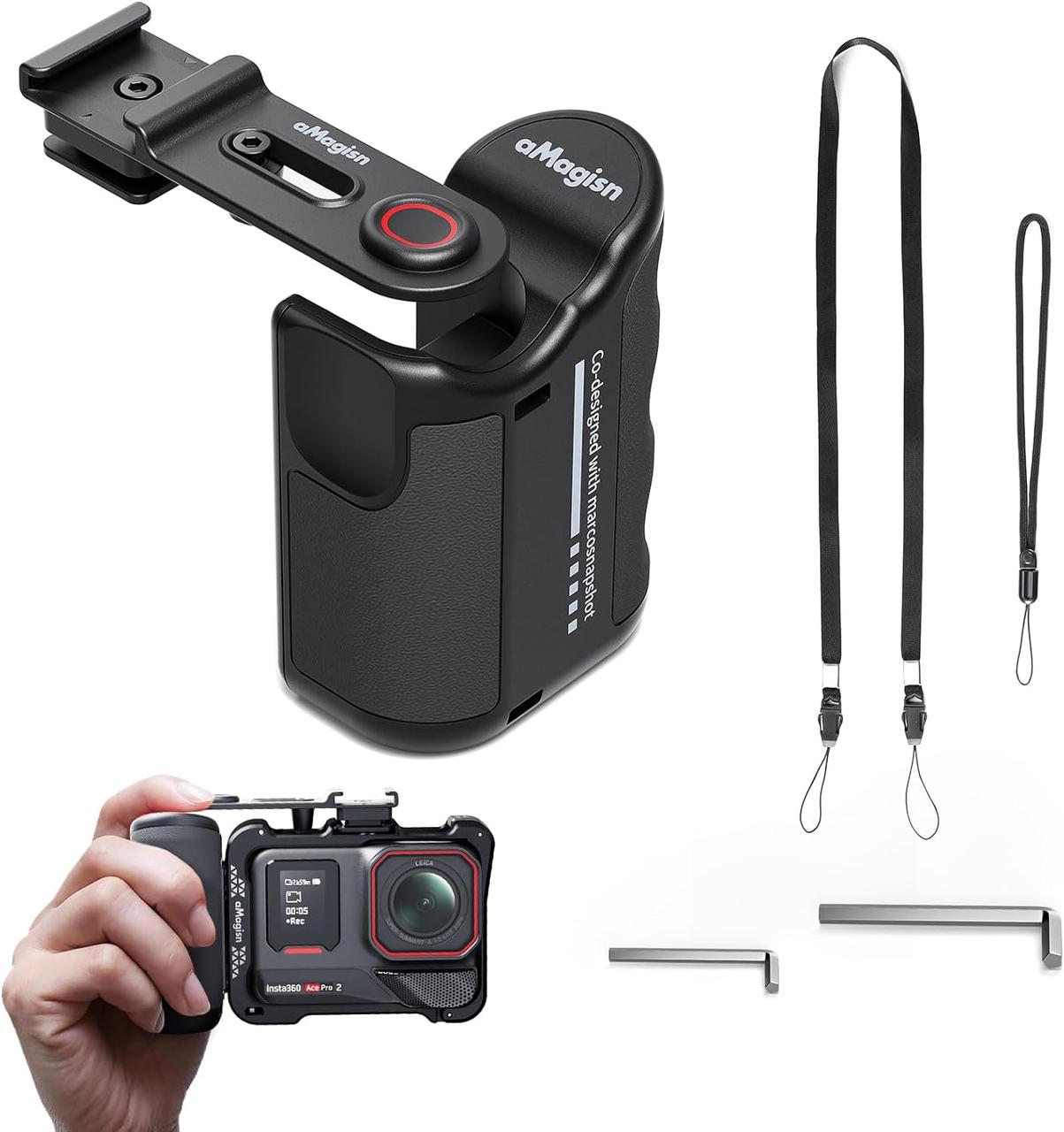 Ручка для камери Xplorer Grip Kit з кнопкою спуску затвора для Insta360 Ace Pro2/Ace Pro/Ace, DJI Action 5 Pro/4/3, GoPro Hero, фото 1