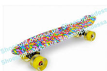 Пенні борд скейтборд (Penny Board) Морські камінці з світяться колесами