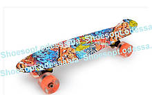 Пенні борд скейтборд (Penny Board) New Графіті зі світними колесами