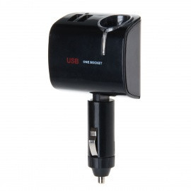Розгалужувач WF-068 для прикурювача з 2-ма USB-портами