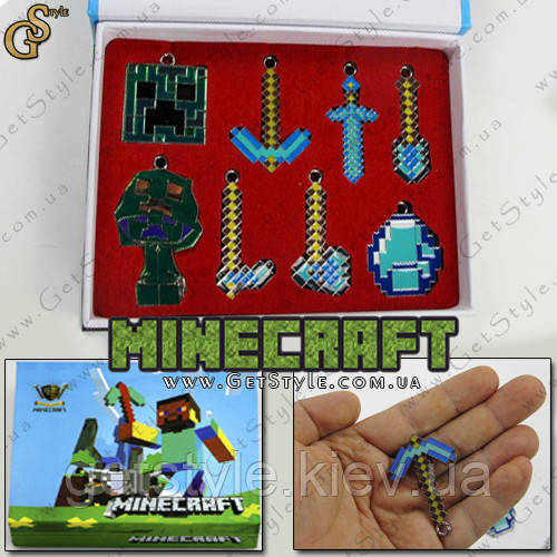 Набір брелоків Minecraft — "Minecraft Set" — 8 шт. в коробці!