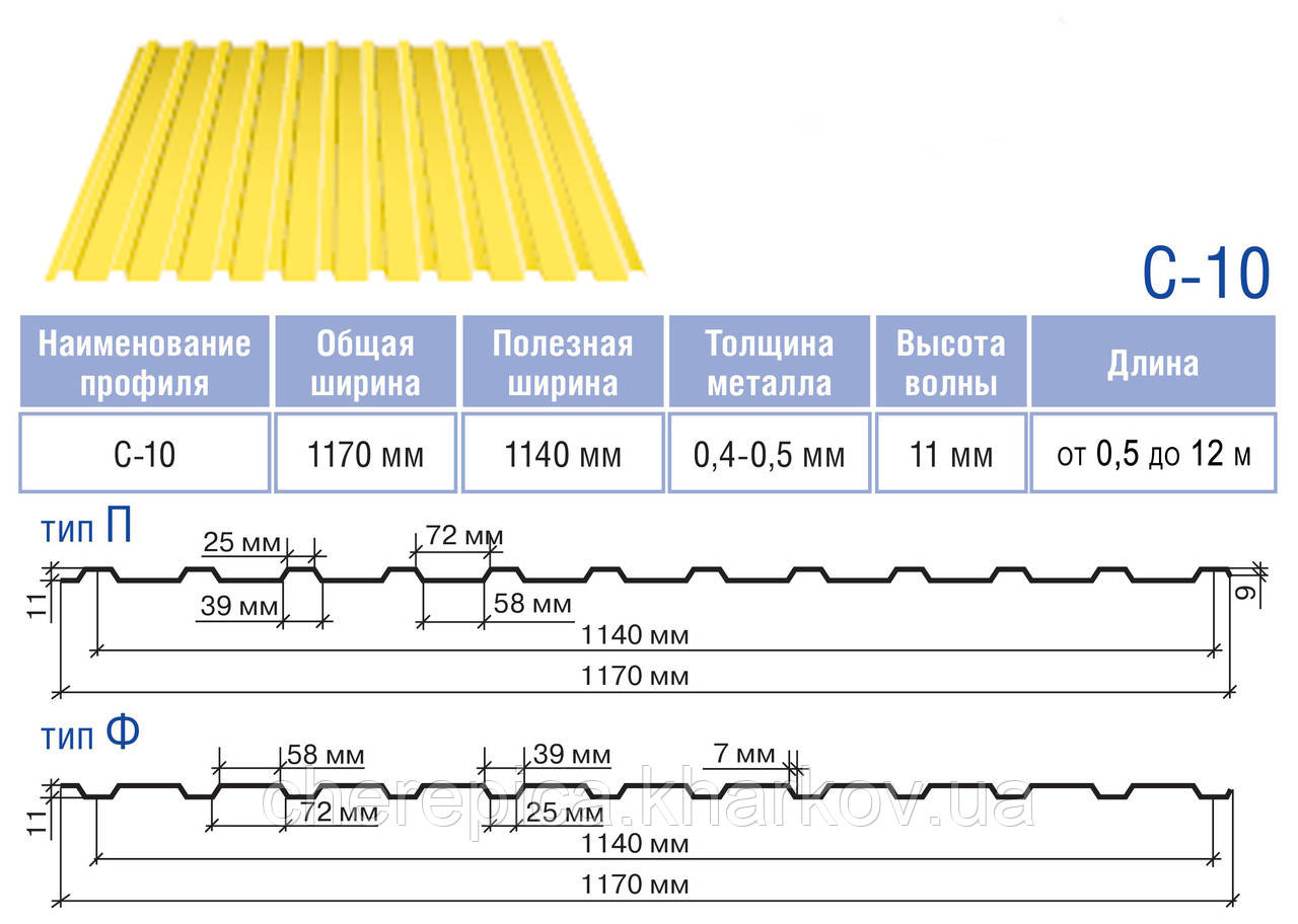 Профнастил С-10 Zn, фото 1