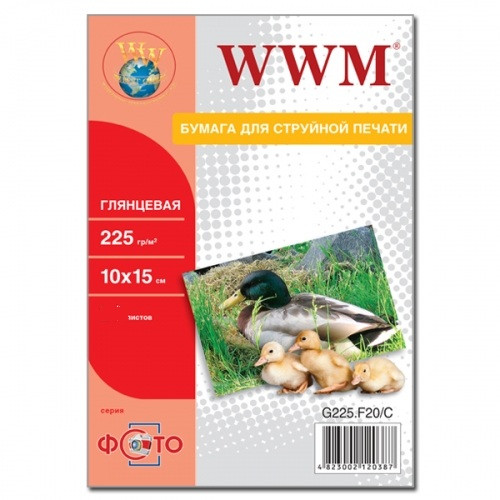 Фотопапір WWM, глянцевий 225g, 100х150 мм, 5 л (G225.F5)
