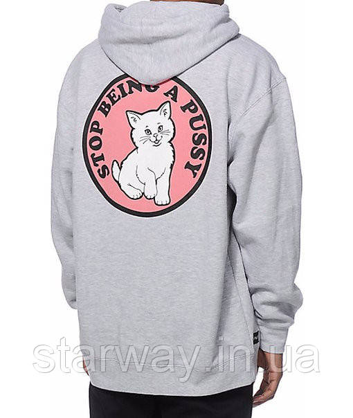 Сіра толстовка ripndip | худі stop being a pussy