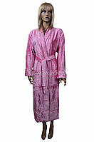 Халат жіночий довгий 100%-бамбук Nusa (бузково-рожевий) No3595 