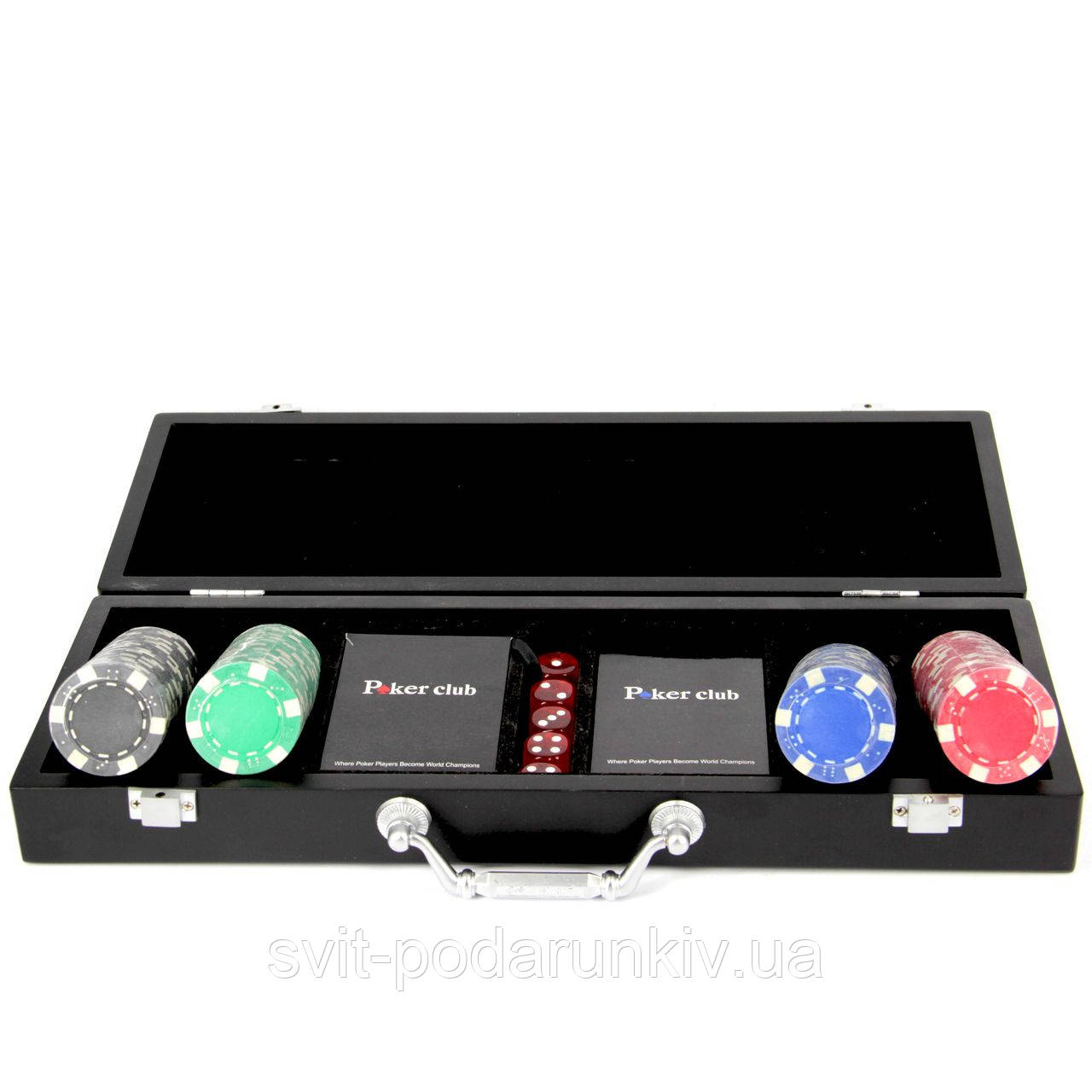 Покерний набір на 100 фішок із пластиковими гральними картками Pocker Club, фото 1