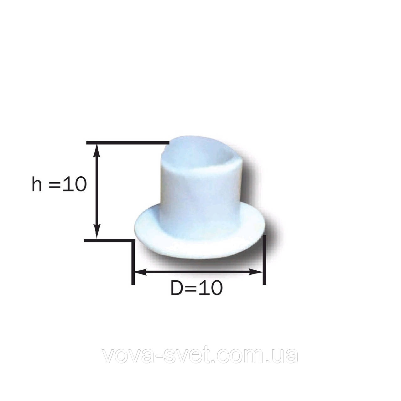 Ізолятор дроту для трубки з різзю (з широкою облямівкою білий)