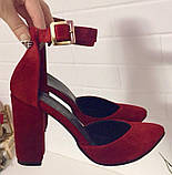 Mante! Гарні жіночі босоніжки туфлі підбор 10 см весна літо осінь класика шкіряні червоного кольору, фото 6