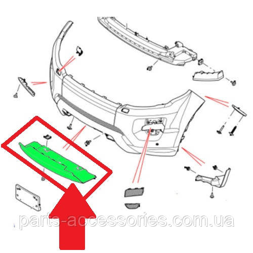 Range Rover Evoque 2012-15 накладка під передній бампер Нова, фото 1