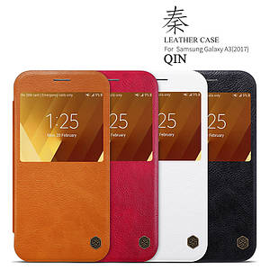 Шкіряний чохол Nillkin Qin для Samsung Galaxy A3 2017 Duos SM-A320 (білий колір)