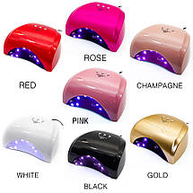 Ультрафіолетова LED-лампа Lilly Beaute SUN5X 36 Вт для сушіння гель-лаку та гелю, малинова, фото 6