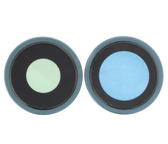 Скло камери для iPhone 16 /16 Plus зелене, Teal + кільце, комплект 2 шт.