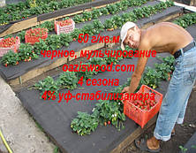 Агроволокно p-50g 0.64*100м чорне AGREEN 4сезона Італійське якість, фото 4