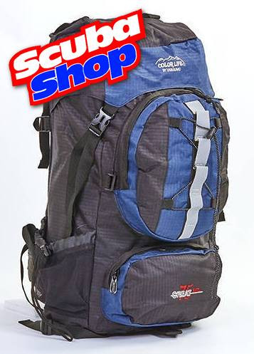Рюкзак туристичний каркасний TREKKING COLOR LIFE 75 л, колір синій, фото 1