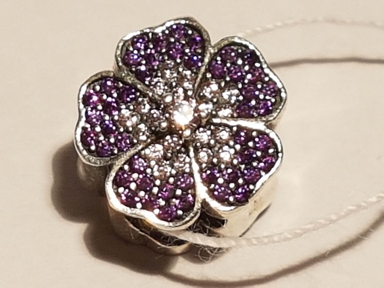 Срібна підвіска-шарм Сяюча примула з фіанітами. Артикул П5ФА/737