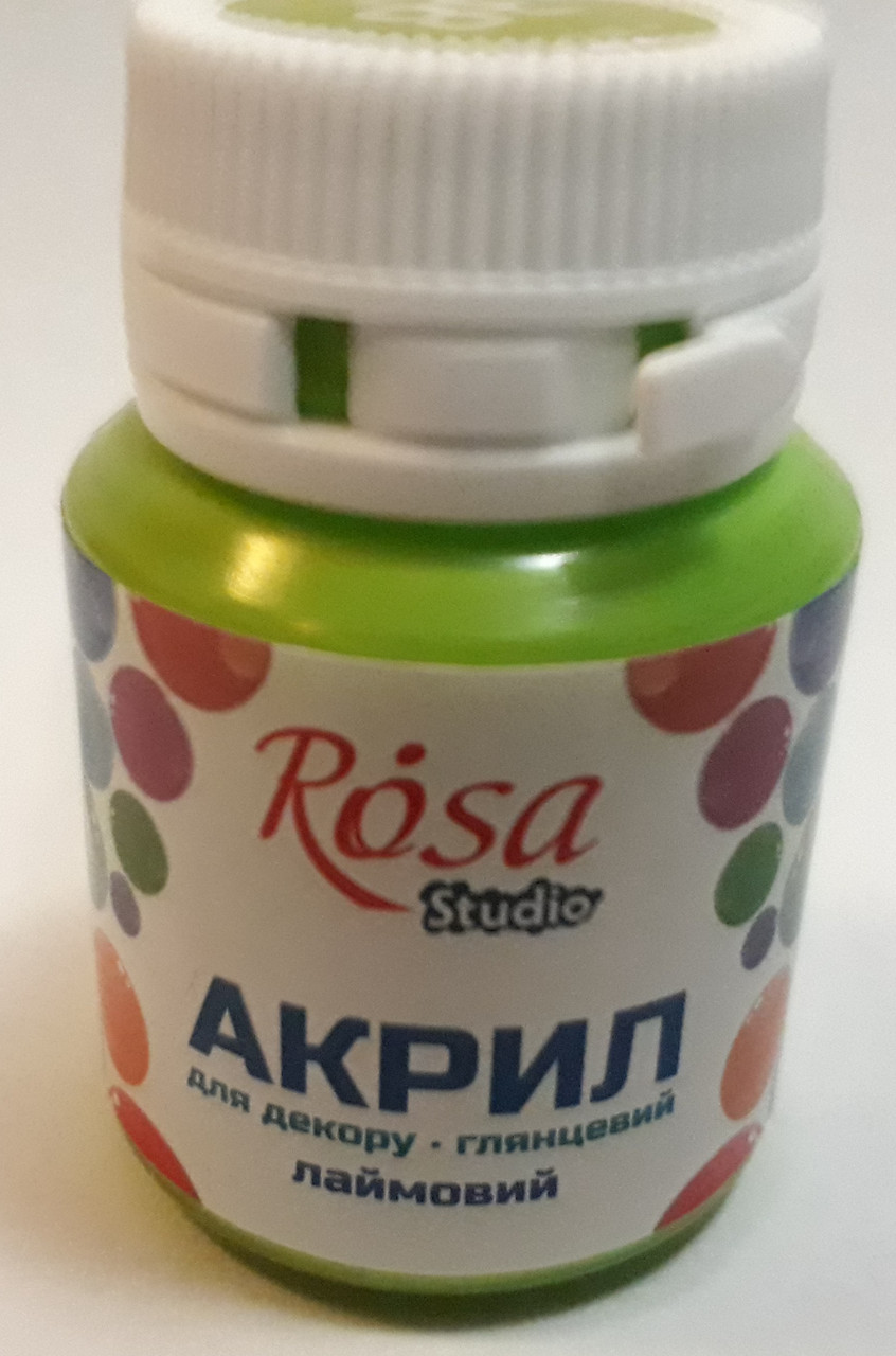 Акрил для декору лаймовий глянцевий 20 мл Rosa Talent, 21038, фото 1