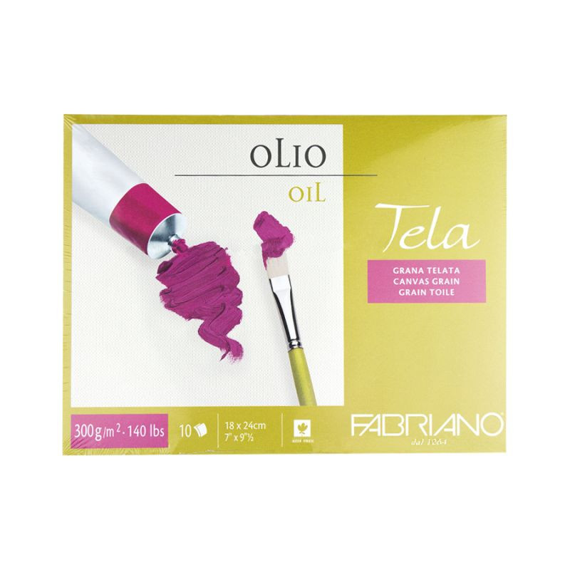Склейка для олійного живопису Tela текстура полотна 18х24 см 10 аркушів 300 г/м2 Fabriano, 165401, фото 1