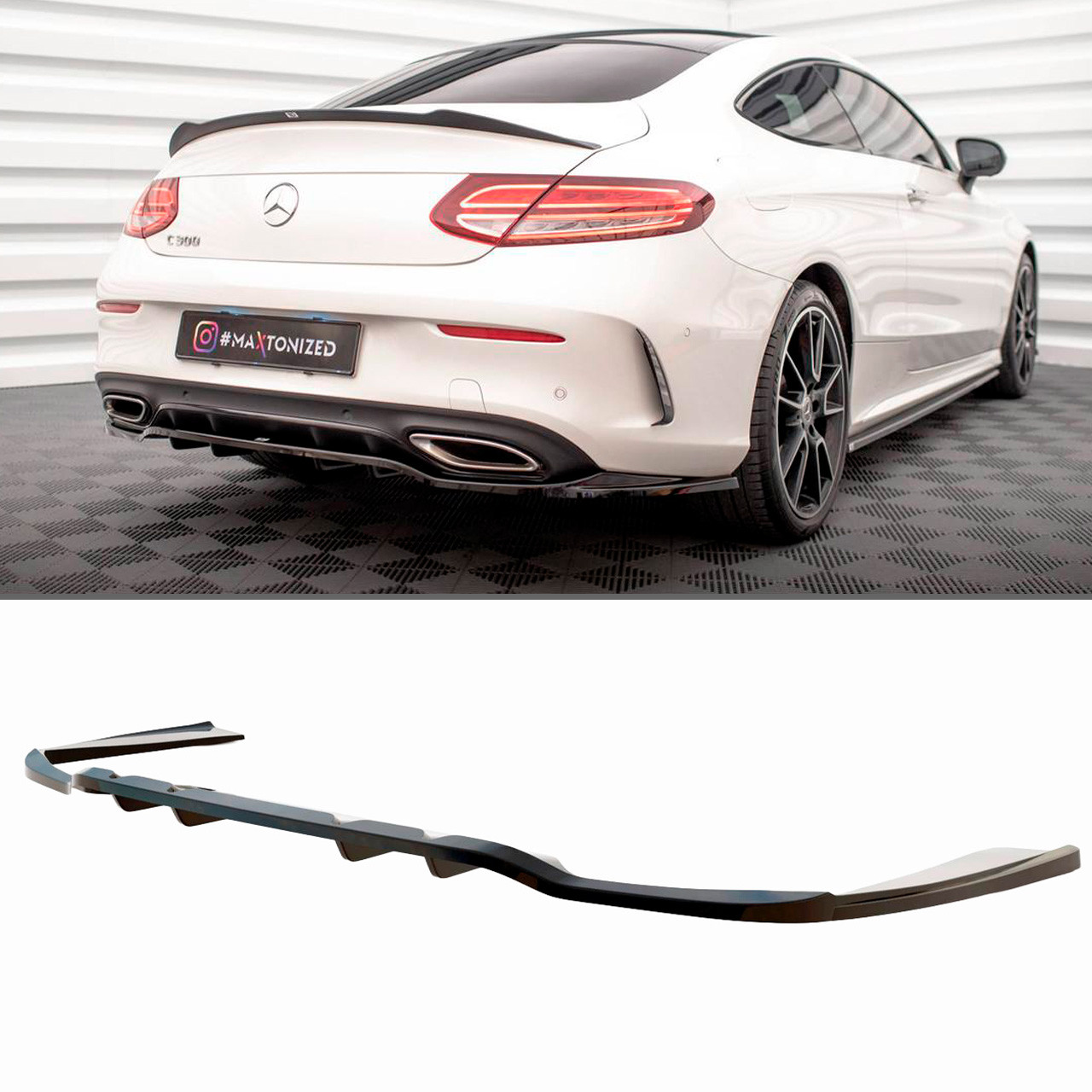 Диффузор Maxton V1 Mercedes C205 Coupe AMG Line (18-21), фото 1