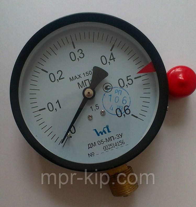 Манометр ДМ 05-МП-3У (Диаметр 100 мм; кл. точности 1,5) 0,6 МПа ТУ.У 33.2 - 14307481-031:2005 - фото 1 - id-p506348629