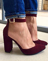 Mante! Красивые женские замшевые босоножки туфли каблук 10 см весна лето осень марсала замша