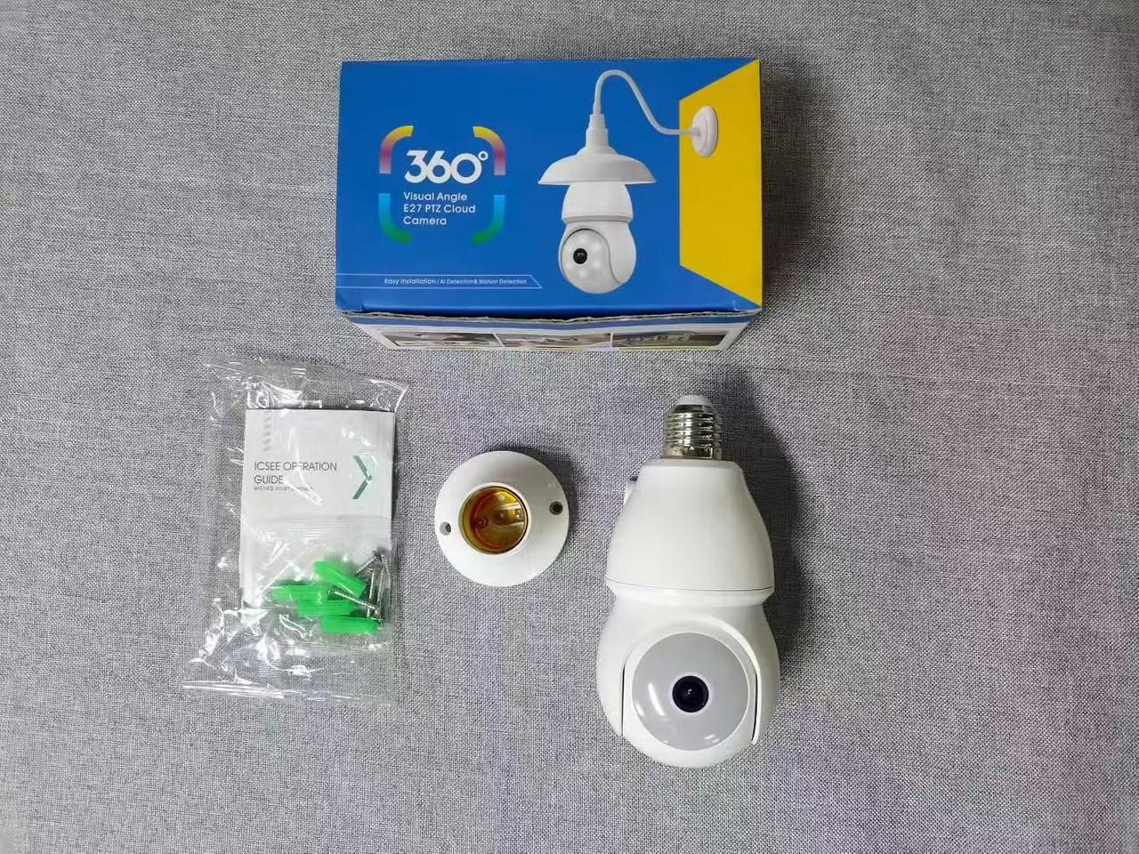 360 Камера камери D1 E27 wifi камери app icsee (100), фото 1