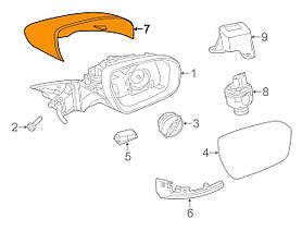 Range Rover Evoque 2012-2013 Дзеркало праве кришка правого дзеркала Нова Оригінал