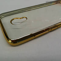 Чехол силиконовый с окантовкой для Meizu M3s/M3/M3 mini (жёлтое золото)