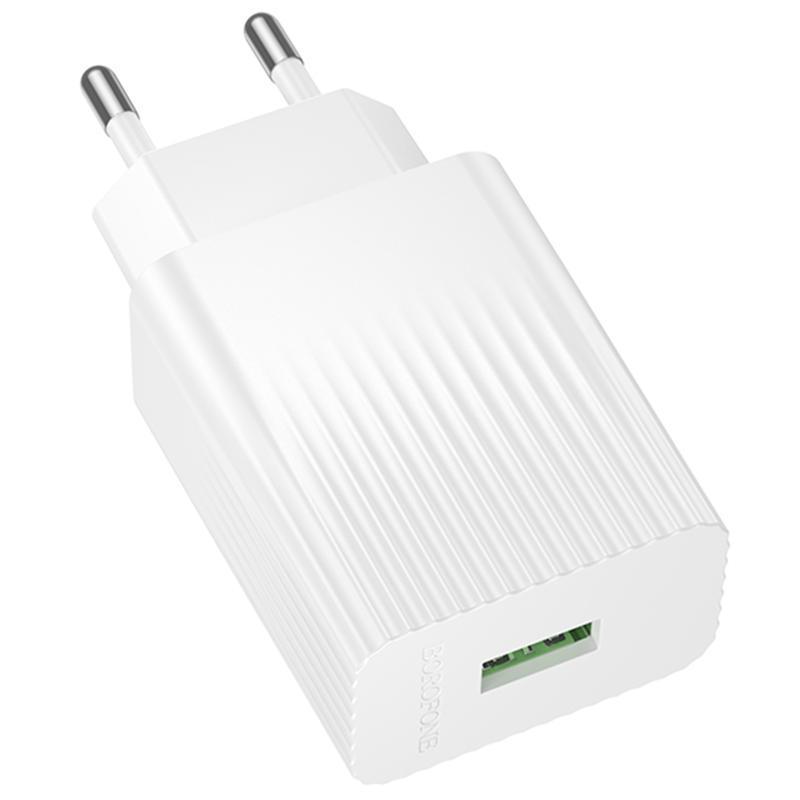 СЗУ Borofone BAS72A Source QC3.0 18W (1USB-A) White yk07 tdi, фото 1
