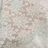 Батист-органза з білими квітами на білому