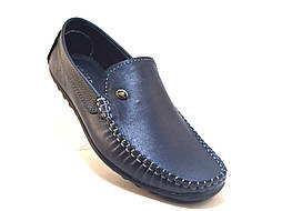 Акція розпродаж Мокасини чоловічі шкіряні сині стильні весняна взуття Rosso Avangard M4