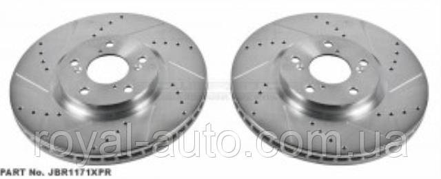 Гальмівний диск передній перфорований із насічками для Acura MDX POWER STOP JBR1171, фото 1