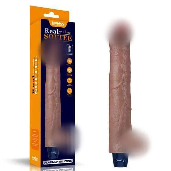 Вібратор Real Softee Rechargeable Silicone Vibrating Dildo 10.5", реалістичний вібратор, з силікону, фото 1