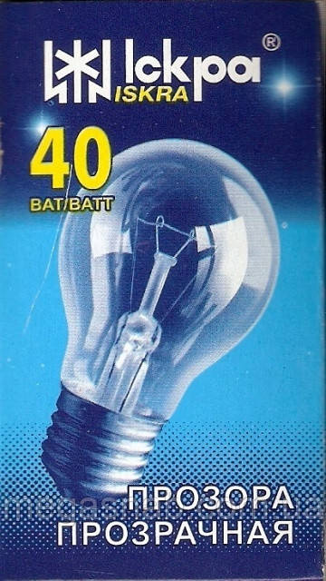 Лампа розжарювання Іскра 40Вт Е27 в індивідуальній упаковці