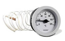 Термометр капілярний для опалювального котла, d=52мм, 0°C ... +120°C, L капіляра 1000мм, клас точності KL 2,0