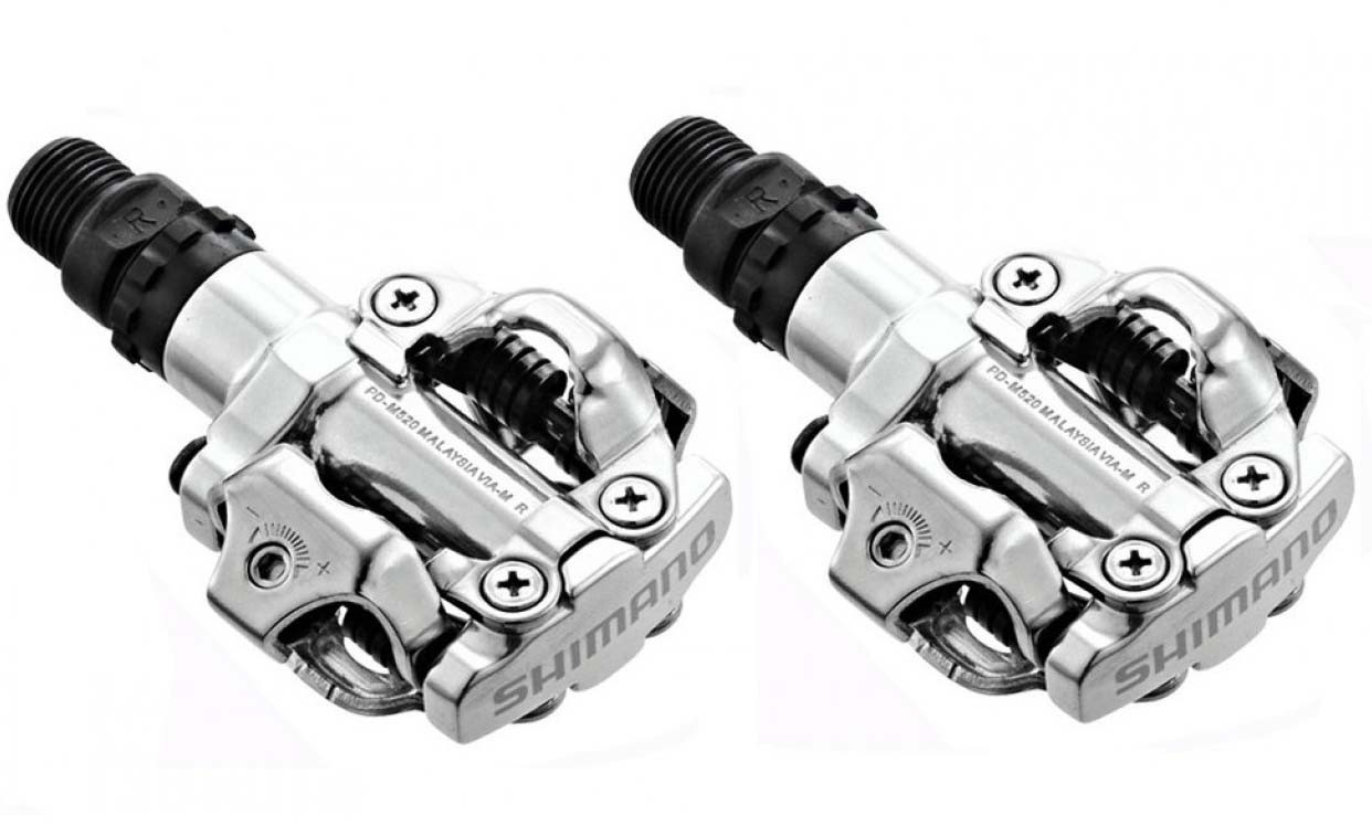 Педалі контактні Shimano PD-M520, сріблясті