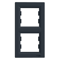 Рамка подвійна Schneider Electric Asfora вертикальна Антрацит EPH5810271