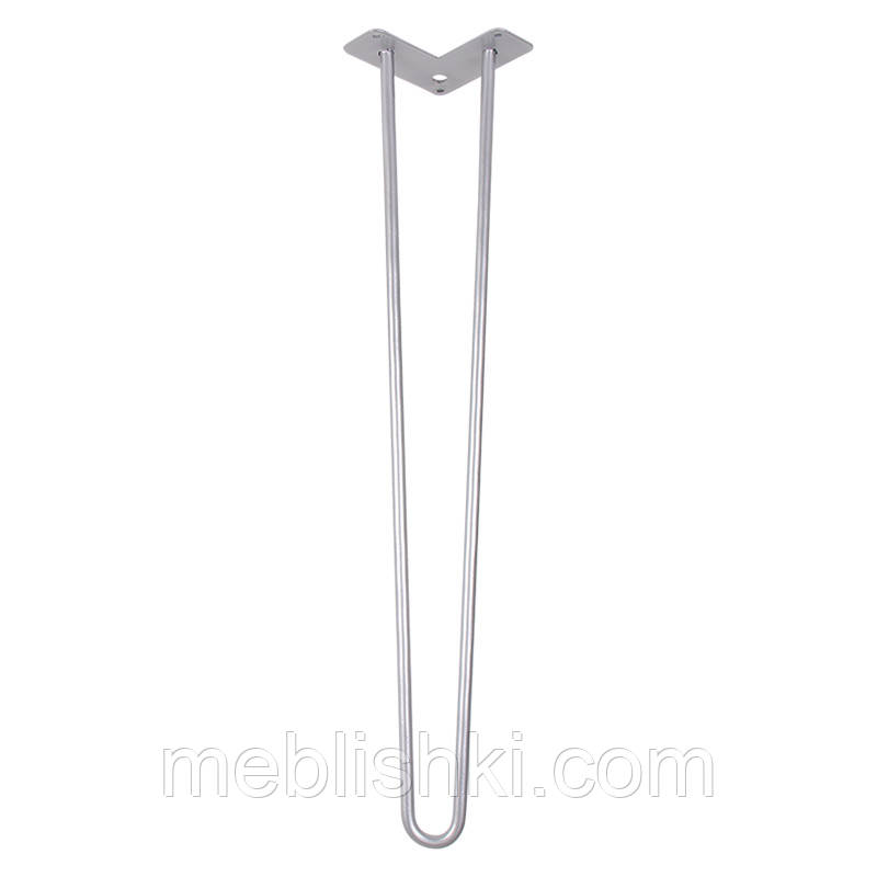 Ніжка меблева HAIRPIN Leg 2ROD Big h71 см, срібна