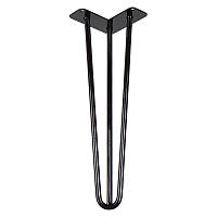 Ножка мебельная HAIRPIN Leg 3ROD Small h41см черная, глянцевая