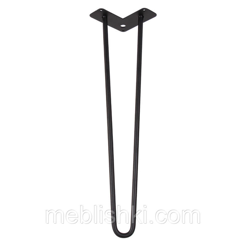Ніжка меблева HAIRPIN Leg 2ROD Big h55 см, чорна структурна