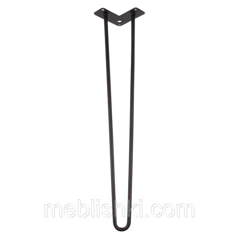 Ніжка меблева HAIRPIN Leg 2ROD Big һ71см, чорна структурна