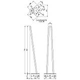 Ніжка меблева HAIRPIN Leg 2ROD Big һ71см, чорна структурна, фото 2