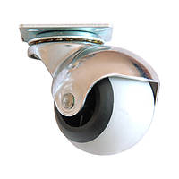 Ролик меблевий гумовий із майданчиком D=40 мм, круглий, навантаження 25 кг