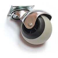 Ролик меблевий гумовий із майданчиком D=50 мм, круглий, навантаження 25 кг