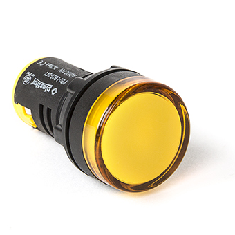 Сигнальна лампа LED індикатор напруги в щит, 24В, жовтий