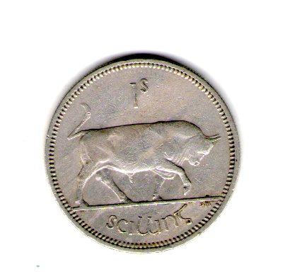 Ірландія › Республіка Ірландія (Éire) 1 шилінг, 1962 рік Мідно-нікелевий сплав, 5.66g, ø 23.6mm №2132