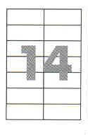 Самоклейний папір (самоклейка) на 14 комірок (105х42,4 мм /100/А4*14), фото 2